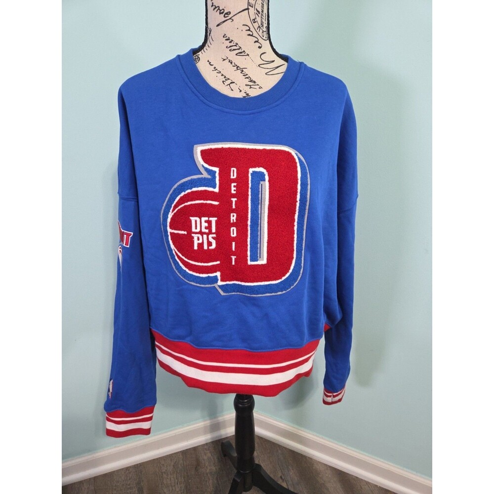 Pro standard nBA DETROIT PISTONS MASHUP WOMEN'S RIB CREWNECK large